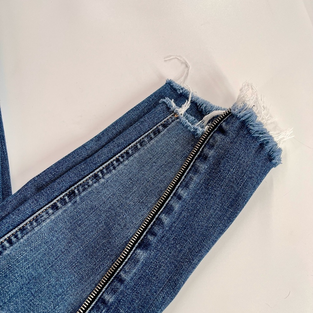 7 For All Mankind Crop Ankle Skinny Jeans Zipper Vintage Wash 25 Like New EUC - Picture 2 of 4